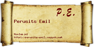 Perusits Emil névjegykártya